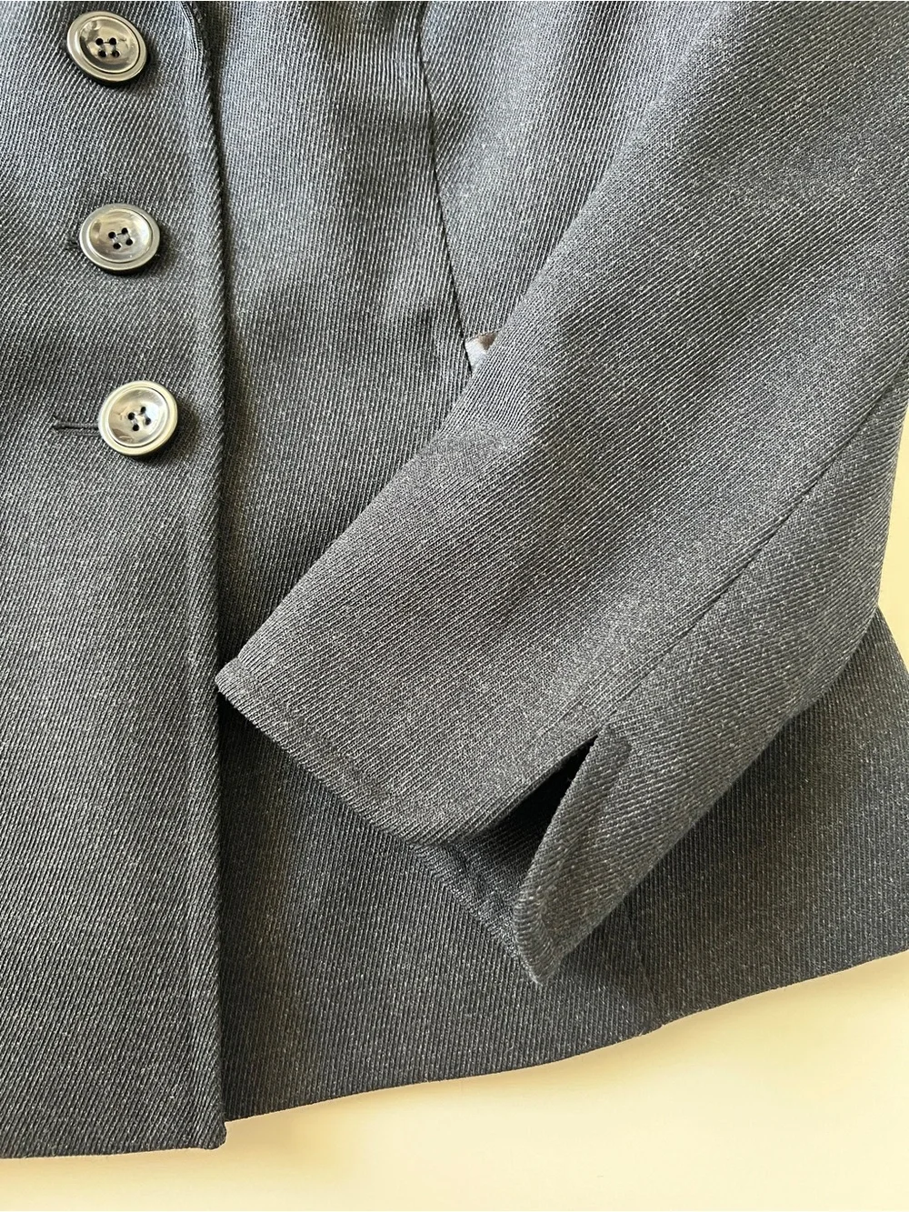 Tahari Arthur S Blazer Jacket Levine Charcoal Gray Wool Blend Zip 10P